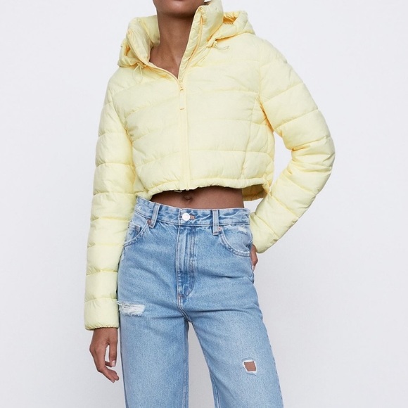 NWT ZARA PUFFER JACKET WATER REPELLENT CROP PUFFY JACKET CROPPED COAT XS - Picture 10 of 16